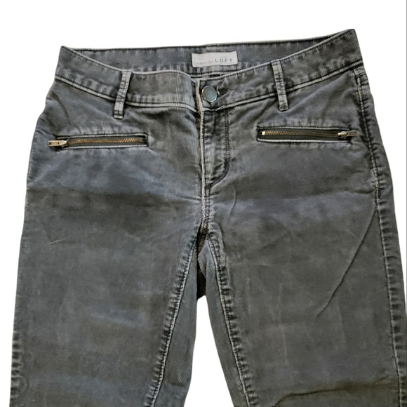 Anne Taylor Loft▪️Gray Corduroy Skinny Low Rise Pants Size 0/25 - Picture 3 of 9